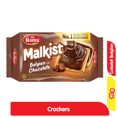 Roma Malkist Crackers Cokelat Belgian Style 90 g