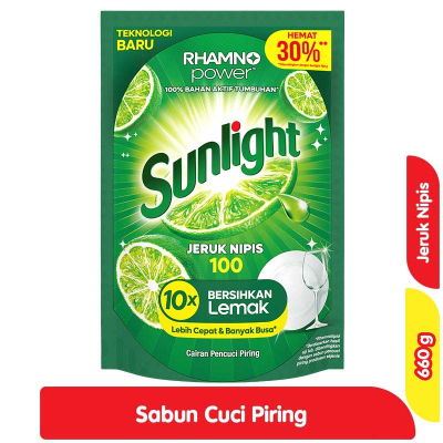 Sunlight Sabun Cuci Piring Jeruk Nipis Refill 660 g